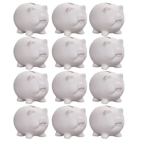 Color-Me™ Ceramic Bisque Pig Banks (Pack of 12) - Walmart.com Kids Painting Activities, Piggy Bank Craft, Pig Bank, Coin Slot, Peppa Pig Party, Group Project, Dinosaur Crafts, Painting Activities, Pig Party