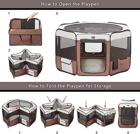 Love the double door can make larger by opening door and clipping on another pen Dog Doors, Cat Playpen, Pet Play, Cat Rabbit, Dog Playpen, Dog Gate, Dog Door, Zipper Top, Small Dog