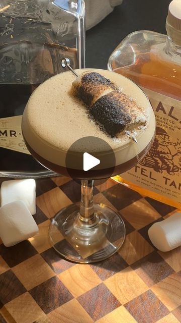 Colette’s Cocktails on Instagram: "toasted marshmallow espresso martini 🔥🍂🍁☕️🪵

•2 oz toasted marshmallow bourbon 
•1 oz coffee liqueur 
•.75 oz vanilla bean (or regular) simple syrup
•1.5 oz fresh espresso
•add ice and shake
•strain into glass
•garnish with two toasted marshmallows
•enjoy!!!!

#fallcocktails #easycocktails #espressomartini #toastedmarshmallowbourbon #toastedmarshmallow #bourboncocktails" Expresso Martini, Glass Garnish, Thanksgiving 2024, Coffee Liqueur, Bourbon Cocktails, Fall Cocktails, Toasted Marshmallow, Easy Cocktails, Espresso Martini