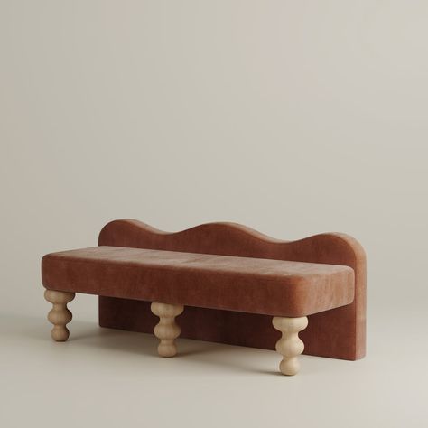 Celine Bench - Preorder – LemieuxEtCieShop Luxury Bench Seating, Institutional Design, Villa Marrakech, Bed Legs, Apt Ideas, End Of Bed Bench, Rose Velvet, Bed Bench, Upholstered Bench