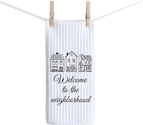 Amazon.com: ZJXHPO Housewarming Gift Neighbor Gift New Home Kitchen Towel Welcome to The Neighborhood Tea Towel New Neighbor Dish Towel (Neighborhood Towel) : Home & Kitchen New Neighbor Welcome Gift, Welcome To The Neighborhood Gift, Welcome New Neighbors, Small Neighborhood, New Home Kitchen, Neighborhood Gifts, Welcome To The Neighborhood, Photo Board, New Neighbors