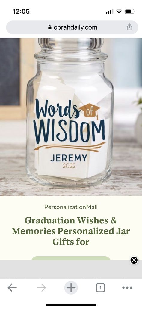 Words Of Wisdom Jar, Jar Gifts, Graduation Party, Words Of Wisdom, Gifts