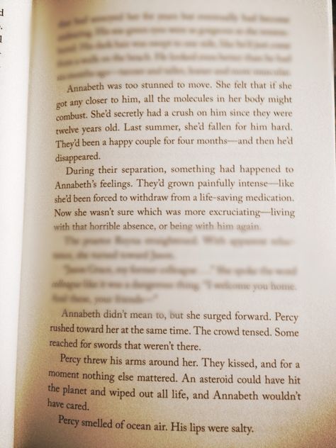 That moment where every reader stares at the wall, letting it all in that they finally met after 2 years. . . Percabeth Moments Book, Percabeth Moments, Percy And Annabeth Book Moments, Percabeth Quotes Book, Percabeth Book Moments, Percabeth Quotes, Percy Jackson Annabeth Chase, Percy Jackson Ships, Percy Jackson Head Canon