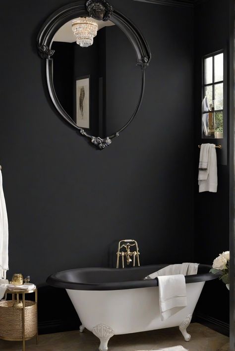 home interior design, interior bedroom design, kitchen designs, living room interior Black Of Night Sherwin Williams, Open Showers, Repose Gray, Bathroom Paint Colors, Christmas Mantel Decorations, Night Painting, Bathroom Colors, Painting Bathroom, Bathroom Wall