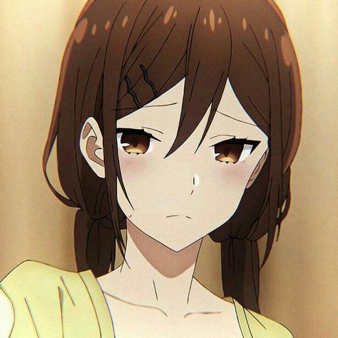 Aesthetic Anime Brown Hair, Aesthetic Anime Brown, Horimiya Pfp, Brown Hair Anime, Hori San, Kyouko Hori, Anime Brown Hair, Hair Anime, Brown Hair