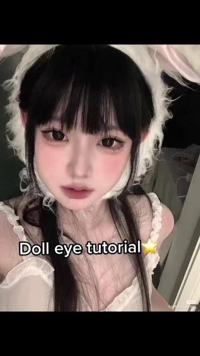 Doll Eye Makeup Tutorial, New Jeans Makeup, Siren Eyes Makeup Tutorial, Cute Doll Makeup, Makeup Tutorial Asian, Siren Eyes Makeup, Asian Makeup Tutorial, Douyin Makeup Tutorial, Eyes Makeup Tutorial