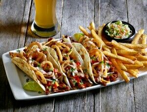 At Applebee's menu Bbq Brisket Tacos, Brisket Tacos Recipe, Beef Brisket Tacos, Applebees Recipes, Brisket Tacos, Easy Taco Recipes, Bbq Brisket, Fast Food Items, Tacos And Burritos