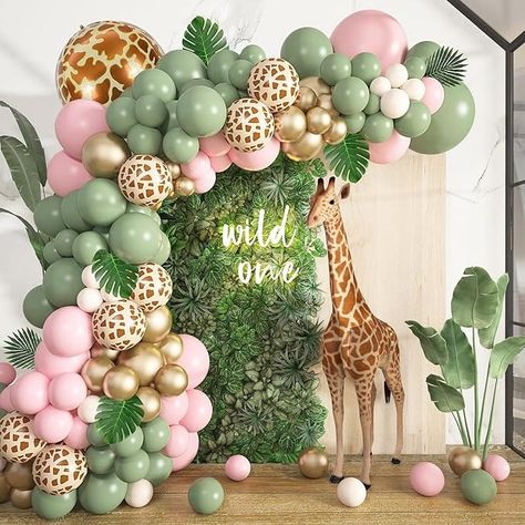 Baby Shower Ballons, Safari Baby Shower Decorations, Safari Birthday Party Decorations, Safari Balloon, Jungle Balloons, Tropical Theme Party, Jungle Safari Birthday, Wild Birthday Party, Jungle Theme Birthday