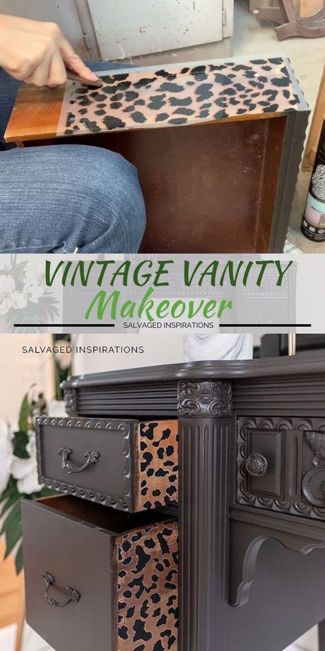 Vintage Vanity Makeover, Dresser Makeover Diy, Vanity Vintage, Vanity Makeover, Diy Furniture Renovation, Furniture Rehab, Furniture Vintage, Furniture Renovation, Furniture Makeovers