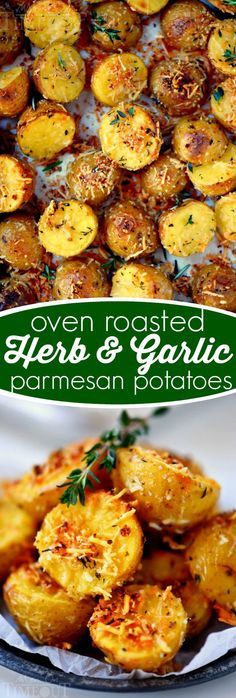 Garlic Parmesan Potatoes, Potatoes Roasted, Parmesan Potatoes, Salad Pasta, Potato Dishes, Garlic Parmesan, Side Recipes, Perfect Side Dish, Veggie Dishes