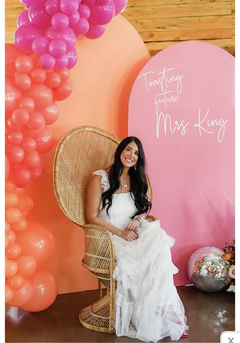 Retro Theme Bridal Shower Ideas, Neon Bridal Shower Ideas, Bright Flower Bridal Shower Theme, Bridal Shower Bright Colors, Dazed And Engaged Bridal Shower Ideas, Bright Bridal Shower Ideas, Hot Pink And Orange Bridal Shower Ideas, Pink Boho Bridal Shower Ideas, Bridal Shower Pink And Orange