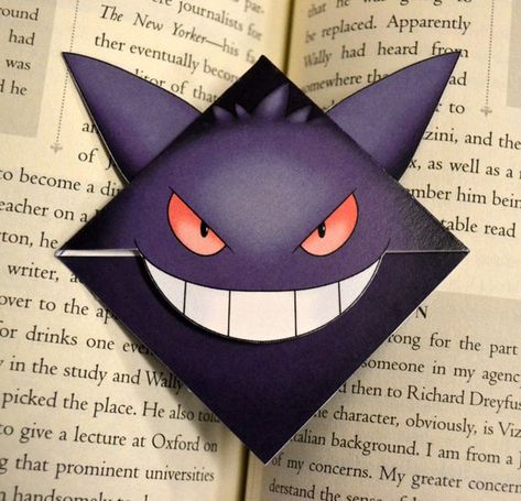 #pokemon bookmarks | betwixt-the-pages Mega Banette, Pokemon Bookmark, Origami Bookmarks, Gengar Pokemon, Origami Bookmark, Pokemon Craft, Corner Bookmarks, Book Markers, 12th Birthday