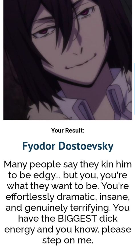 Bungou stray dogs Fyodor Dostoyevsky Bsd Headcanons, Fyodor Stage Actor, Fyodor Will Live, Fyodor Educational Sounds, Fyodor Kin, Fyodor Wan, Fyodor Kinnie Bingo, Fyodor Headcanons, Fyodor Kinnie