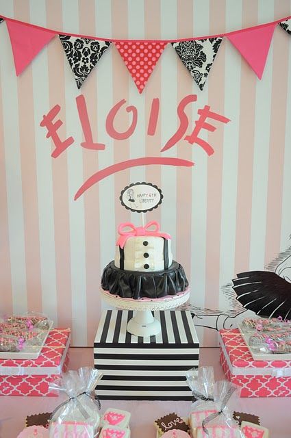 Eloise Themed Birthday Party - Kara's Party Ideas - The Place for All Things Party Eloise At The Plaza Bedroom, Eloise At The Plaza, Book Birthday Parties, Book Themed Party, Popular Childrens Books, Cakes And Cupcakes, Festa Party, 3 Boys, Book Party