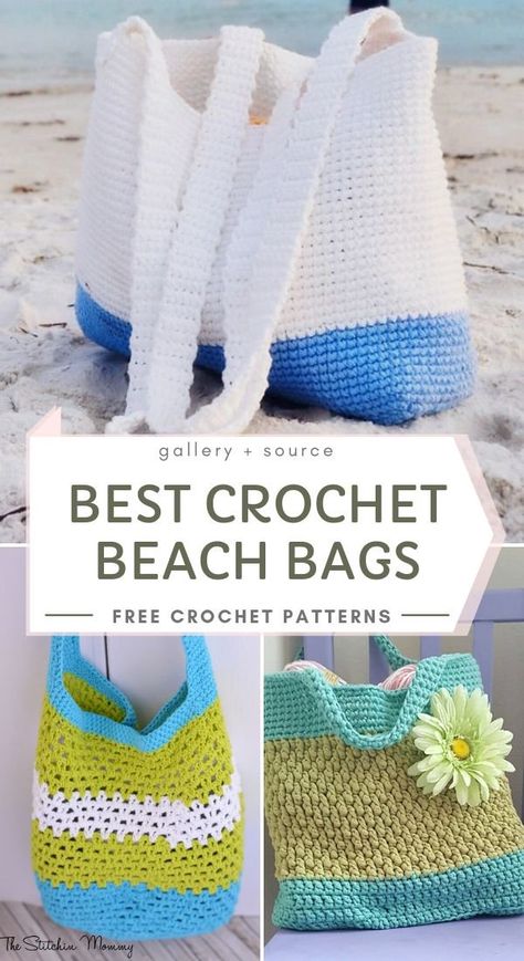 Best Crochet Beach Bags With Free Crochet Patterns In this collection you can find the best crochet beach bags. These bags are sturdy and big enough to keep all the things you need to take with you. Of course, if you don't plan on taking a vacation, this bag will be perfect as grocery bag or simply everyday carry bag. It's also a great alternative for plastic bags, which helps with keeping our planet healthy. Use bright colors if you need more fun in your life, and if you prefer calmer hues, try Single Crochet Bag Free Pattern, Crochet Beach Bag Free Pattern Summer, Easy Crochet Beach Bag Free Pattern, Beach Bag Crochet Pattern, Summer Crochet Patterns Free Easy, Crochet Summer Bag Free Pattern, Crochet Cotton Beach Bag, Crochet Beach Bag Free Pattern, Easy Crochet Bags For Beginners