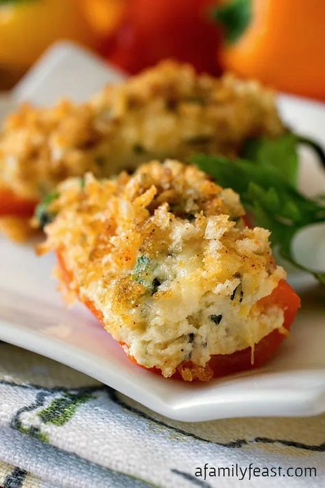 Mini Stuffed Sweet Peppers - A Family Feast® Mini Peppers Recipes, Herbed Cream Cheese, Sweet Pepper Recipes, Mini Peppers, Mini Sweet Peppers, Dried Potatoes, Stuffed Mini Peppers, Sweet Peppers, Family Feast