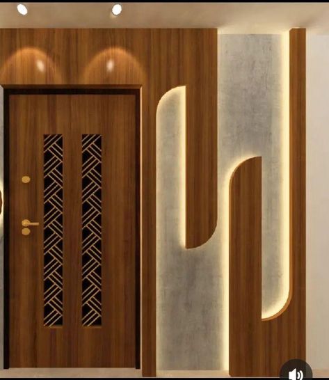 Flat Entrance Design Modern, Flat Entrance Design, Main Gate Designs, Decoration Nails, Gates And Fences, Entry Door Designs, Lift Lobby, House Main Door, Flush Door Design