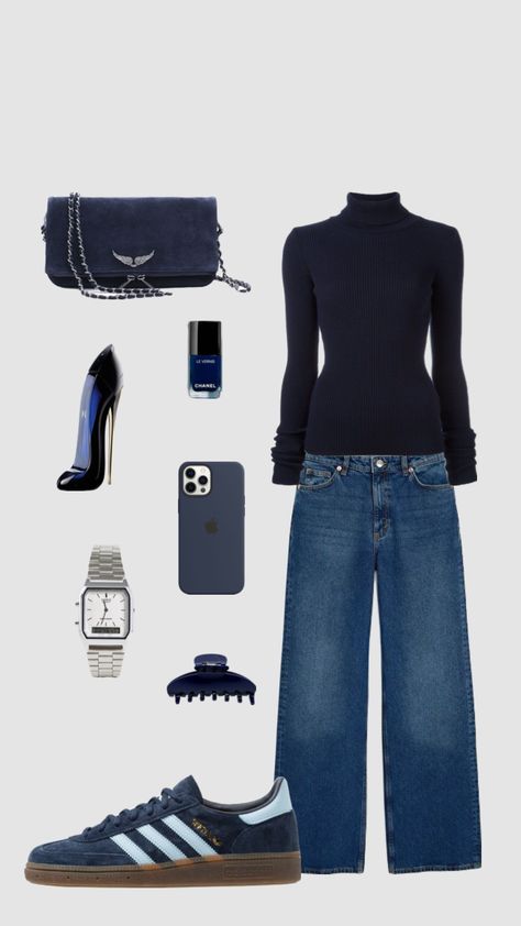 Outfit inspo #outfitinspo #vintage #beauty #vibes #outfit #navy Navy Blue Concert Outfit, Navy Blue Old Money Outfit, Old Money Navy Blue Outfit, Navy Blue Top Outfit Aesthetic, Old Money Outfits Navy Blue, Navy Blue Clothes Aesthetic, Butler Oc, Navy Blue Outfit, Outfit Navy