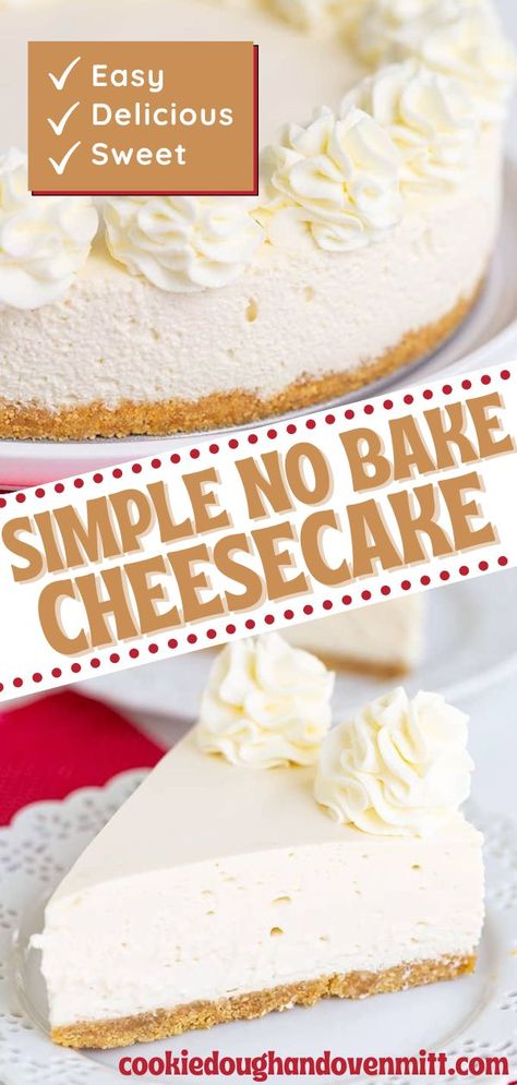 This simple no bake cheesecake is the perfect dessert to bring to your first summer cookout! The golden graham cracker crust and a cream cheese filling is so sweet and tangy in you taste it in every bite. It's a must-try dessert! Simple No Bake Cheesecake, Graham Cracker Crust Pie Recipes, Cream Cheese Desserts Easy, Graham Cracker Crust Cheesecake, Berry Pie Filling, Graham Cracker Dessert, Cracker Dessert, Cheese Cake Filling, Sweet Potato Cheesecake