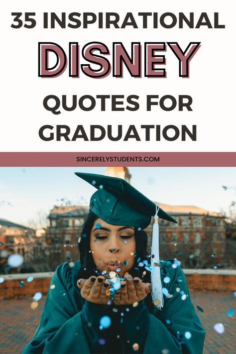 College Yearbook Quotes, Senior Quotes For Yearbook Disney, Senior Quotes Sweet, Grad School Quotes Motivation, Graduation Picture Quotes, High School Musical Senior Quotes, Disney Quotes For Graduation, Senior Quotes Movies, Movie Quotes For Graduation