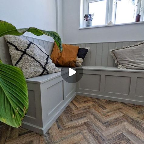 A.C Bespoke carpentry on Instagram: "Quick start to finish of the L-shaped shaker-style bench seating area I did for my handmade kitchen build a few weeks back. . . . . . . . . .  #bournemouth #poole #fittedfurniture #handmadekitchen #carpenter #joinery #shakerbench #handmade #tools #fittedkitchen #diy #feature #makersgonnamake #shakerdoors #benchbuild #smallbusiness #bench #custom #parquetry #craftsman #woodworkingtips" Bespoke Carpentry, Shaker Bench, L Shaped Bench, Handmade Tools, Shaker Doors, Handmade Kitchen, Parquetry, Bench Seating, Built In Bench