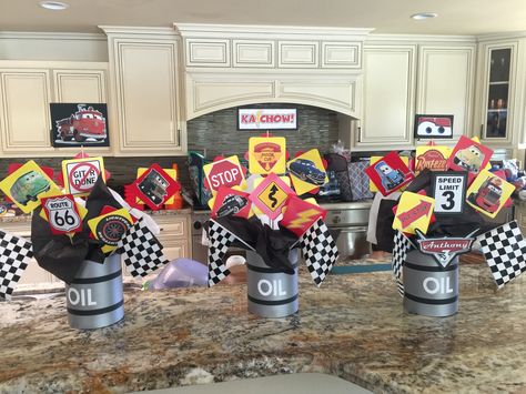 3 of 5 Centerpieces Race Track Centerpieces, Car Birthday Party Centerpieces, Racecar Party Centerpieces, Racecar Birthday Party Centerpieces, Car Birthday Centerpieces, Race Car Table Centerpieces, Car Centerpieces Ideas, Race Car Birthday Party Centerpieces, Cars Birthday Party Centerpieces