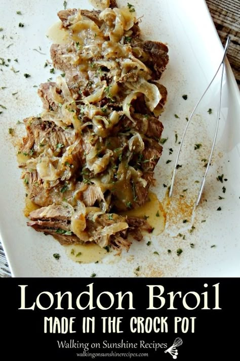 Crock Pot London Broil comes out tender, juicy and with just enough gravy. Serve with homemade mashed potatoes for an easy recipe for dinner tonight from Walking on Sunshine Recipes. #crockpot #londonbroil #easyrecipe #dinner London Broil Recipes Crock Pot, London Broil Crock Pot Recipe, Crock Pot London Broil, Crockpot London Broil, Recipes Crock Pot, London Broil Recipes, Homemade Mashed Potatoes, London Broil, Travel 2024