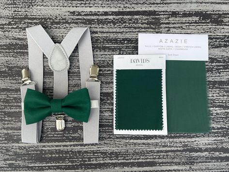 Ring Bearer Green Outfit, Ring Bearer Green Suit, Emerald Green Ring Bearer Fall, Green Wedding Ring Bearer, Ring Bearer Outfit Suspenders Sage Green, Green Suspenders, Ring Bearer Boy, Grey Suspenders, Bearer Outfit