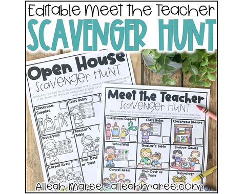 Meet the Teacher Night and Open House Scavenger Hunt Editable - Etsy | Meet the teacher, Open house, Open house gifts Open House Scavenger Hunt, House Scavenger Hunt, Preschool Scavenger Hunt, Classroom Scavenger Hunt, Teacher Table, Meet The Teacher Night, Meet The Teacher, Classroom Supplies, Classroom Library