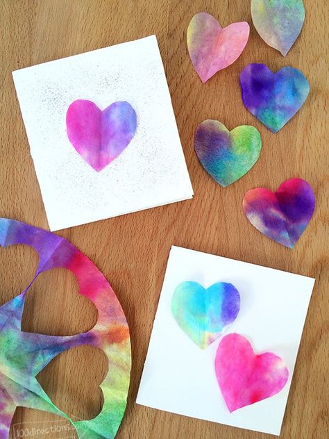 Quick and Easy Watercolor heart art Watercolor Crafts, Easy Valentine Cards, Toddler Valentine Crafts, Crafts Valentines, Pinterest Valentines, Roses Valentine, Watercolor Valentine, Valentines Watercolor, February Crafts