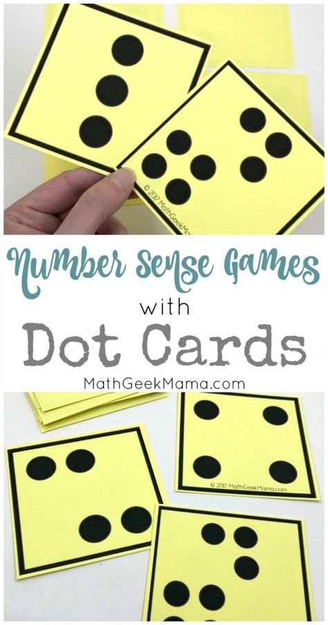 Help your kids build a strong foundation with visual dot cards. These will help kids count, subitize, add, subtract and more with simple, low prep games. Number Sense Games, Subitizing Activities, Easy Math Games, Pre K Math, Number Sense Kindergarten, Math Card Games, Number Sense Activities, Kindergarten Math Games, Calendar Math