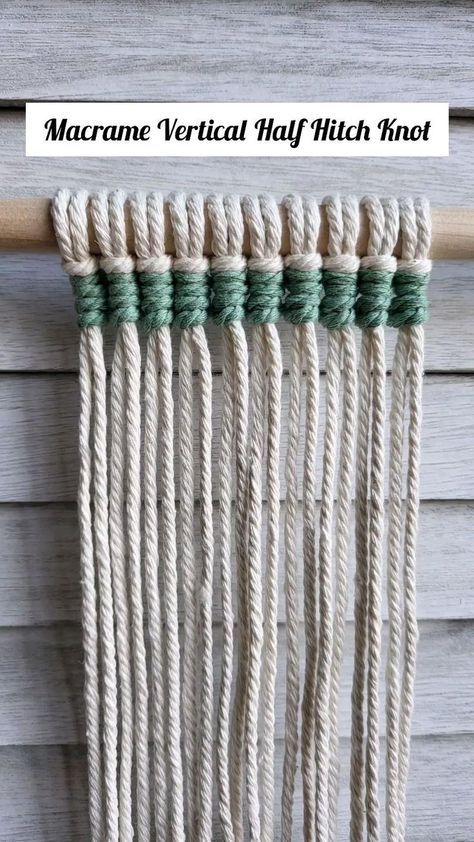 Macrame Vertical Double Half Hitch Knot. Tutorial available on my YouTube channel. Link in bio 🌺 in 2022 | Macrame patterns tutorials, Macrame, Macrame patterns Double Half Hitch Knot Tutorial, Half Hitch Knot Tutorial, Coastal Macrame, Double Half Hitch Knot, Hitch Knot, Simpul Makrame, Knot Tutorial, Pola Macrame, Macrame Wall Hanging Tutorial