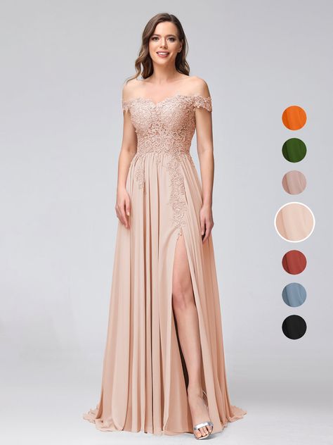 Blush bridesmaid dresses long