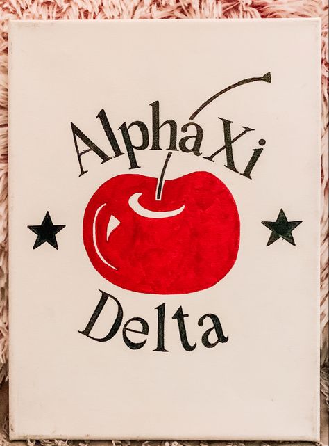 Axid Canvas, Axid Graphics, Alpha Xi Delta Canvas Painting, Sorority Canvases, Sorority Crafts Canvases, Alpha Xi Delta Canvas, Sorority Canvas Ideas, Alpha Chi Omega Painting, Alpha Xi Delta Merch