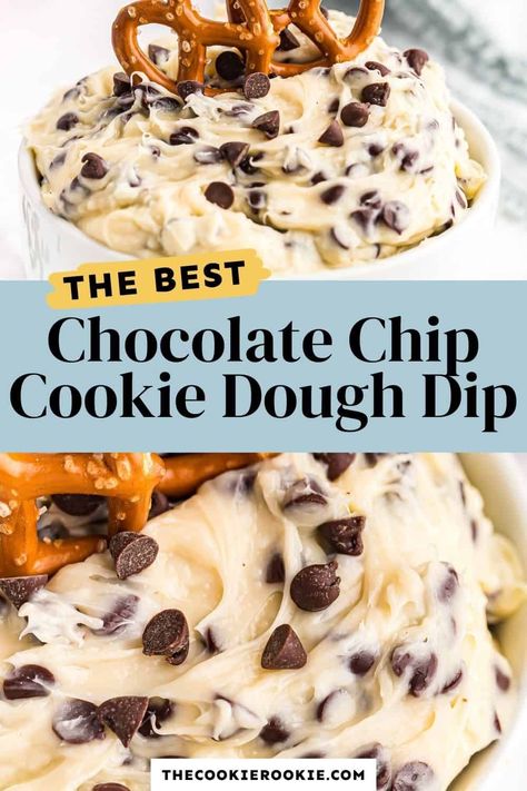 Xmas Dips, Easy Cookie Dough Dip, Thumb Cookies, Chocolate Chip Cheesecake Dip, Cookie Dippers, Chocolate Chip Cookie Dough Dip, Cookie Dough Dip Recipe, Shower Snacks, Superbowl Recipes