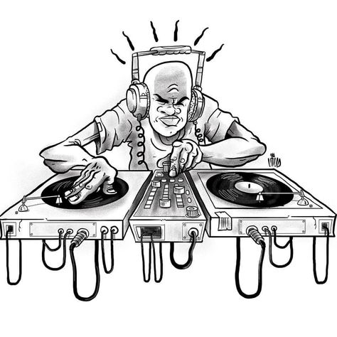 Turntables Art, Dj Art, Hip Hop Artwork, Dj Logo, Music Drawings, Rock Hand, Graffiti Characters, Graffiti Cartoons, Hip Hop Art