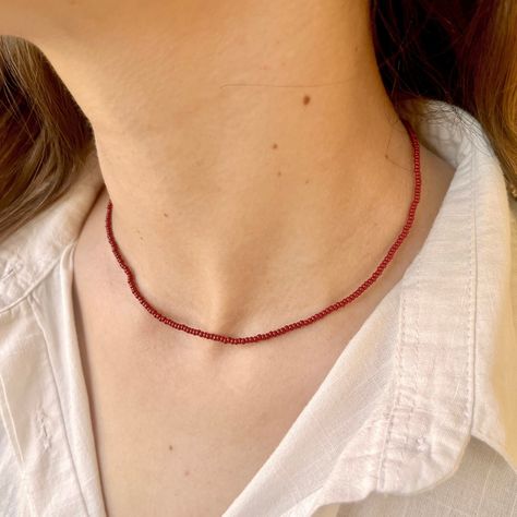 Tiny Bead Necklace for Woman Seed Bead Necklace with Small Beaded Minimalist Choker for Summer Tiny Bead Necklace, Seed Bead Necklaces, Colorful Choker, Dainty Choker, Seed Bead Necklace, Minimalist Necklace, Beaded Choker, Beaded Chain, Bead Necklace