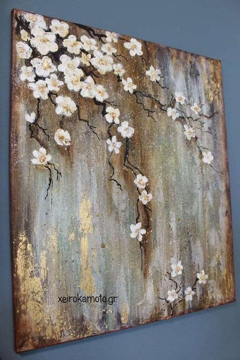 Canvas Painting For Beginners, Gold Art Painting, Canvas For Beginners, Gold Leaf Art, Painting For Beginners, Soyut Sanat Tabloları, Easy Canvas Painting, Acrylic Painting For Beginners, Simple Acrylic Paintings