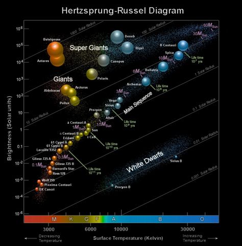 Quite a nice Hertzsprung-Russell diagram - Physics, Space Science and Theories - Stargazers Lounge Observational Astronomy, Galaxy Sleeve, Hr Diagram, Science Inspiration, Physics Facts, Astronomy Facts, Astronomy Pictures, Science Space, Earth And Space Science