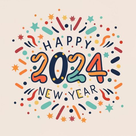 New Year Typography, Happy New Year Text, Image Happy, New Year Text, Happy New Year 2024, Money Sign, Year 2024, Text Style, Text Image