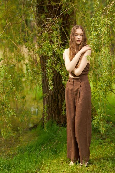 Linen Outfit Summer, Wide Linen Pants, Brown Linen Pants, Linen Pants For Women, Summer Linen Pants, Pants Custom, Linen Pants Outfit, Tailored Clothes, Summer Linen