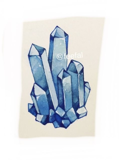 Crystals Art Drawing, Making Crystals, Crystals Watercolors, Crystal Illustration, Desenhos Love, Crystal Drawing, Drawings Ideas, Gemstone Art, Arte Sketchbook