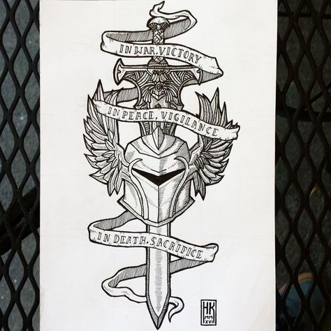 Na vitória na guerra  Em paz, vigilância Na morte, no sacrifício Dragon Age Tattoo Design, Dragon Age Drawing, Dragon Age Origins Tattoo, Dragon Age Symbols, Chivalry Tattoo, Dragon Age Tattoo Ideas, Dragon Age Tattoo, Medieval Tattoo Ideas, Dragon Age Grey Warden