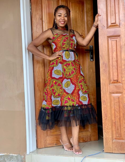 Illusion Neckline Dress, African Clothes, African Fashion Modern, Ankara Style, Ankara Dress, African Print Dresses, Illusion Neckline, Kitenge, African Clothing Styles