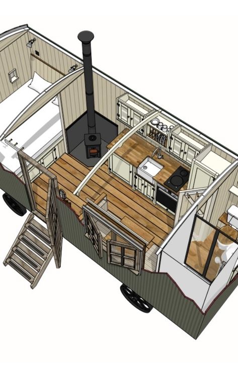 Farm Style House, Tiny House Camper, Tiny House Trailer, Tiny House Inspiration, Van Life Diy, Trailer Home, Container House Plans, Tiny House Interior, Tiny House Cabin