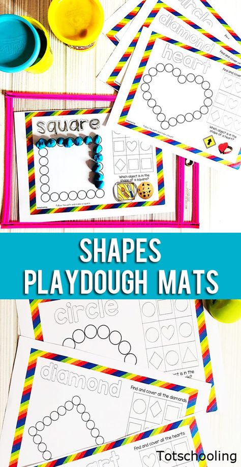 Playdough Learning Activities, Learning Shapes Activities, Shape Learning, Fun Activities For Preschoolers, Shapes Kindergarten, Activity For Preschoolers, Teaching Shapes, Playdough Activities, Shapes Preschool