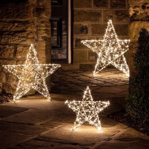 Outdoor Christmas Lights - 23 Outside Christmas Lights To Buy Outdoor Christmas Decorations Lights, Stars Aesthetic, Indoor Christmas Lights, Christmas Garden Decorations, Christmas Light Displays, Garden Christmas, Christmas Garden, Christmas Yard, Outdoor Christmas Lights