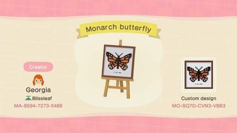 Butterfly Animal Crossing, Design Animal Crossing, Butterfly Animal, Animal Crossing Guide, Butterfly Photos, New Animal Crossing, Code Art, Animal Crossing Game, Animal Crossing Qr