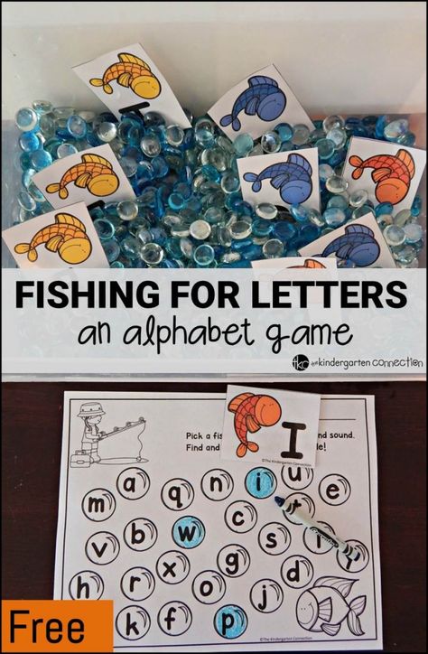 Fishing For Letters, Alphabet Centers, Alphabet Game, Fun Alphabet, Kindergarten Letters, Alphabet Kindergarten, Letter Games, Abc Activities, Alphabet Games