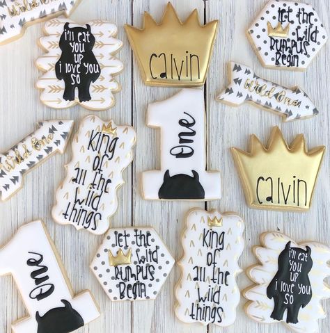 Wild Things Smash Cake, Where The Wild Things Are First Birthday Cookies, Where The Wild Things Are Cookies, Where The Wild Things Are First Birthday, Wild Things Party, First Birthday Cookies, Boys 1st Birthday Party Ideas, One Year Birthday, Wild One Birthday Party